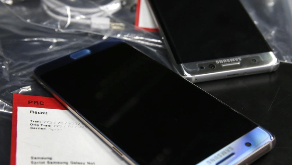 Modelos Note 7 recolhidos durante recall feito pela Samsung | GEORGE FREY/AFP