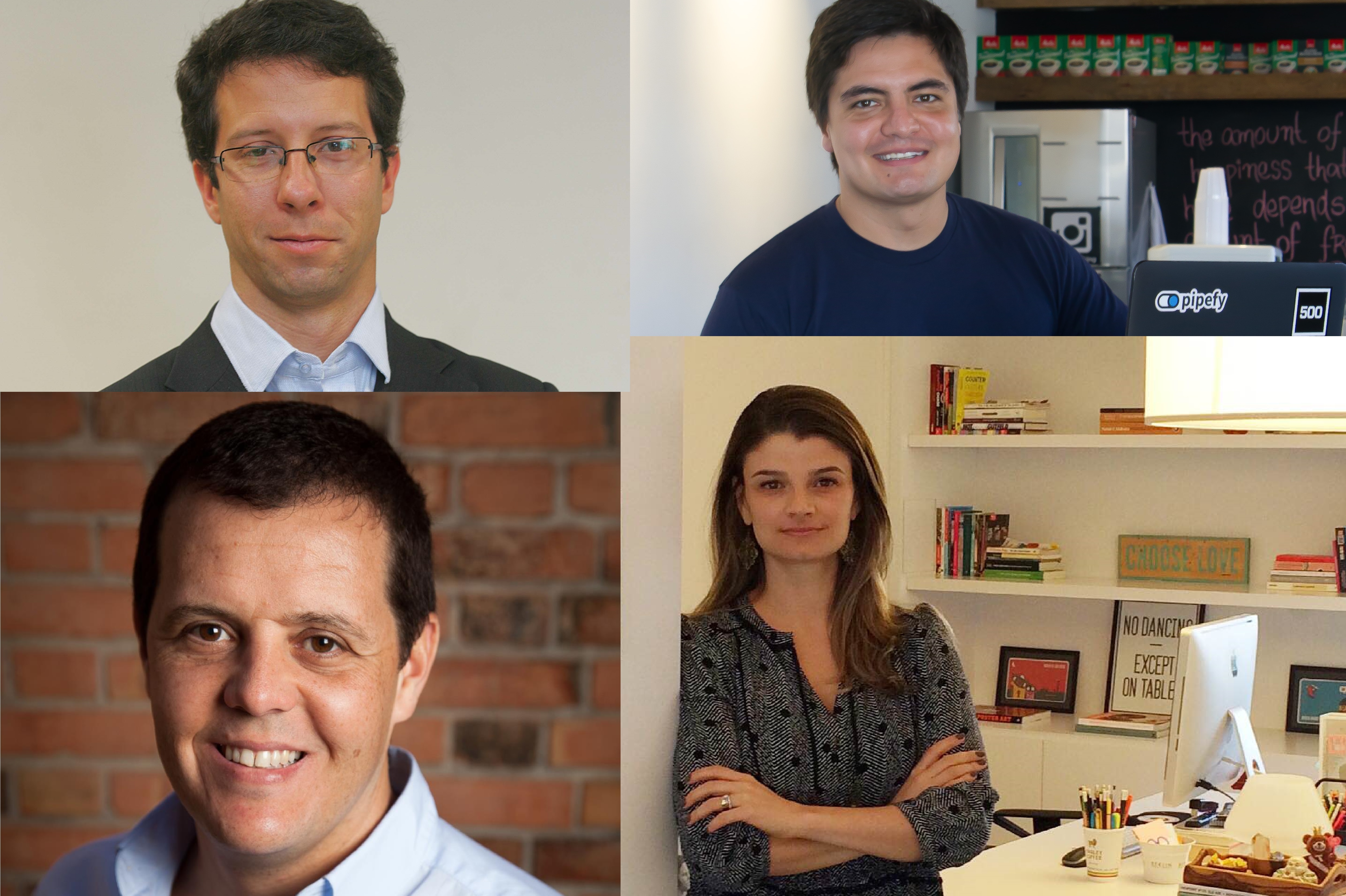 Em sentido horário, a partir do alto à esq: Rhodrigo Deda, Alessio Alionço, Andrea Greca e Guilherme Gomide. | /Fotos:Divulgação