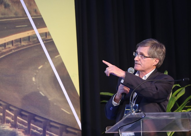 Nelson Costa, da Ocepar, pediu uma maior integração entre as duas empresas que operam as ferrovias do estado: a Ferroeste, sob gestão pública, que opera no trecho Cascavel-Guarapuava, e a Rumo, que possui a concessão da linha Guarapuava-Paranaguá. Segundo ele, Guarapuava se tornou um gargalo pela falta de agilidade na integração das duas empresas. | Giuliano Gomes/Gazeta do Povo