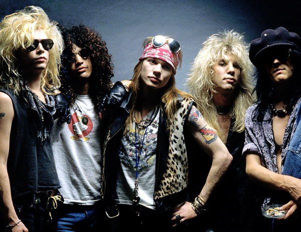 A formação clássica do Guns N’ Roses: “a banda mais perigosa do planeta”. | reprodução/