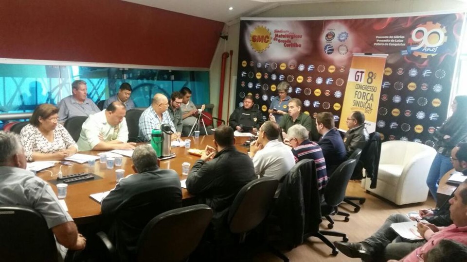 Reuniões com lideranças sindicais foram realizadas simultaneamente em Curitiba, Londrina, Maringá e Cascavel | Divulgação/Força Sindical