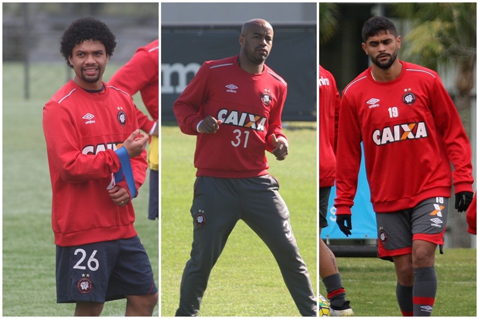 Otávio, Thiago Heleno e Luan, Três situações diferentes para 2017 no Atlético | Montagem: com fotos de Aniele Nascimento/