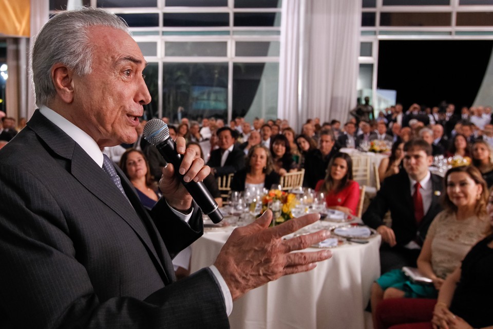 Jantar com a base aliada do Congresso, realizado pela Presidência em outubro deste ano | Beto Barata/PR