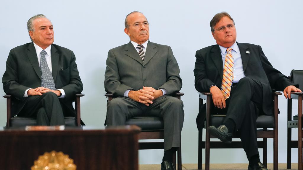 Michel Temer (à esq.), Eliseu Padilha (ao centro) e Geddel Vieira Lima | Beto Barata/PR