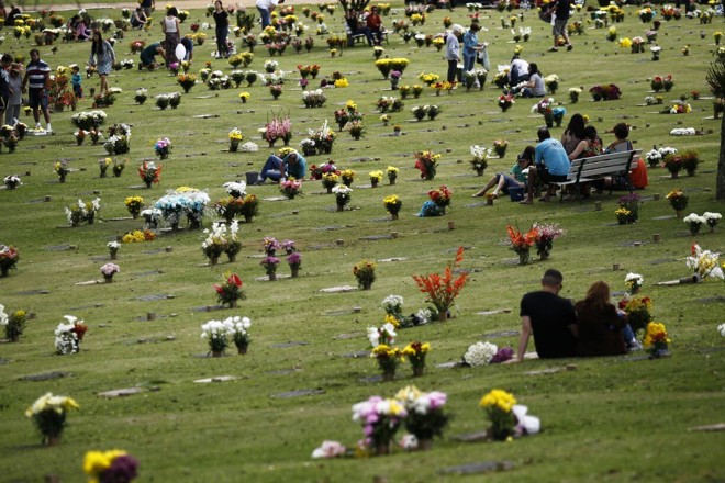 Cemitério Parque Iguaçu, em Curitiba, ainda mais florido neste dia de Finados | Jonathan Campos/Gazeta do Povo