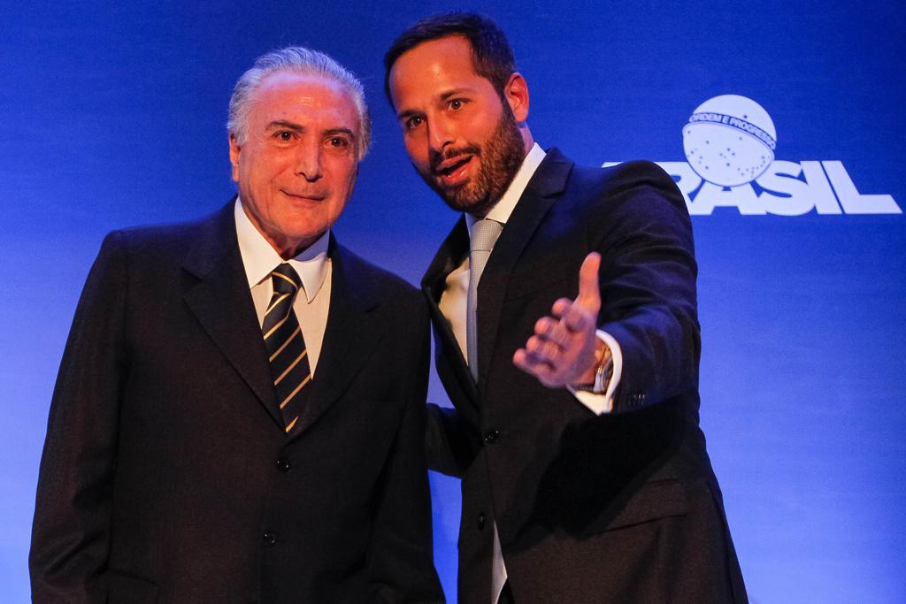 Michel Temer e o ex-ministro Marcelo Calero em evento no início do mês | Beto Barata/PR
