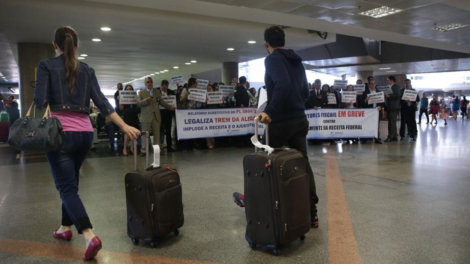 Protesto dos auditores fiscais no Aeroporto Internacional de Brasília | José Cruz/Agência Brasil/Arquivo