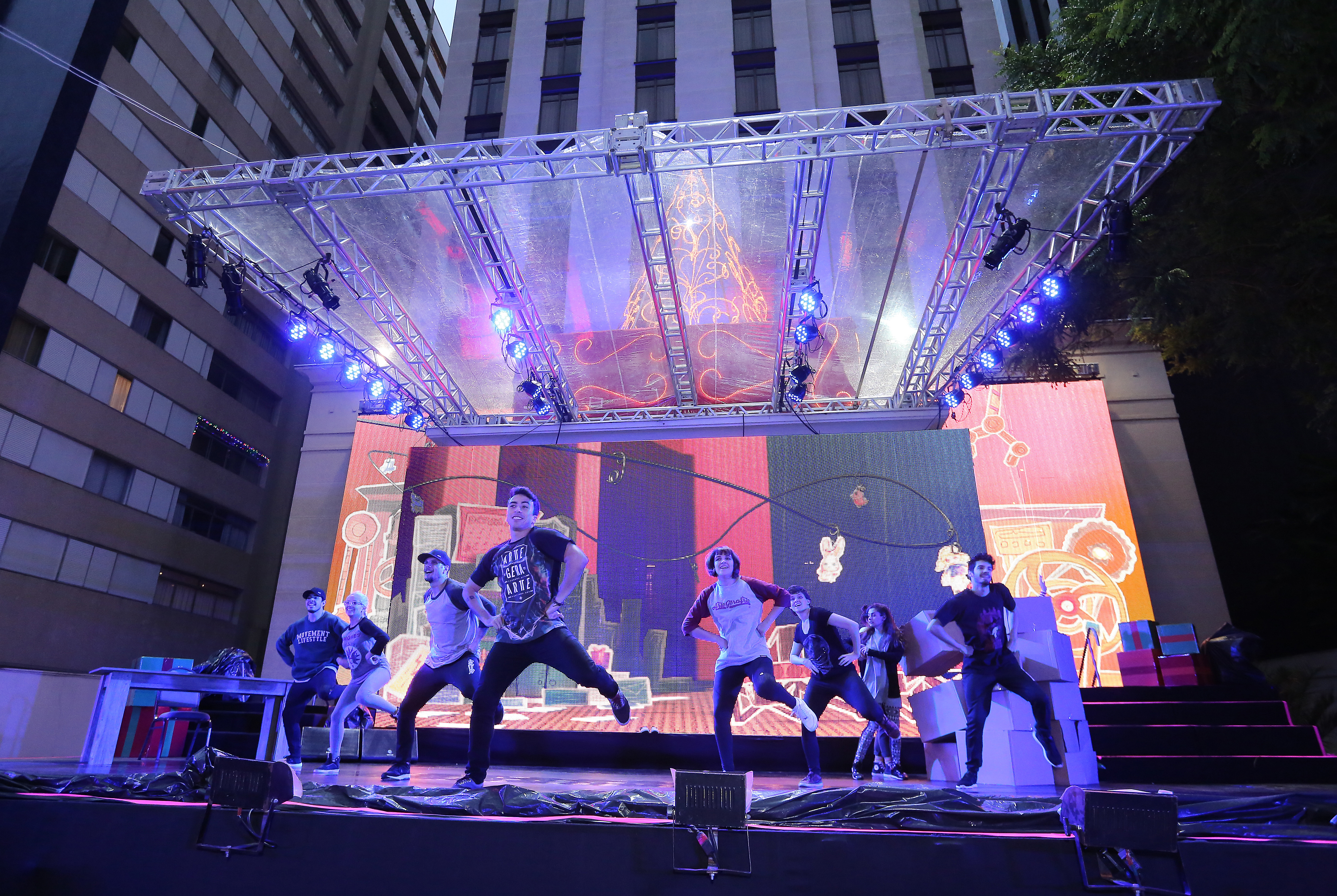 Ensaio  do  tradicional espetáculo Árvore Encantada Radisson | Giuliano Gomes/Gazeta do Povo