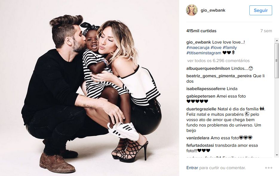 Polícia identificou sete pessoas envolvidas no crime de preconceito racial contra a filha de Bruno Gagliasso e Giovanna Ewbank | Reprodução/Instagram Giovanna Ewbank