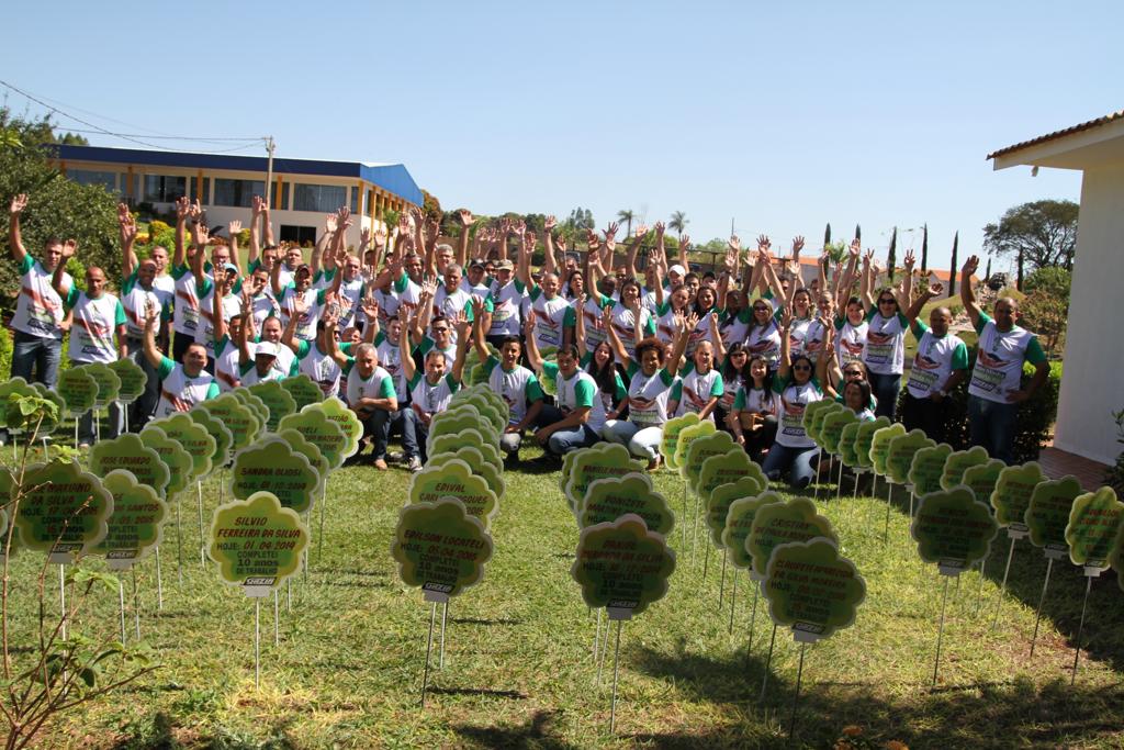 Os colaboradores que completam anos de casa plantam uma árvore e recebem bonificação em dinheiro | Divulgação