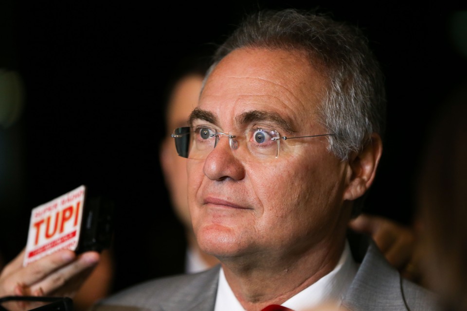 Renan Calheiros, presidente do Senado, em coletiva de imprensa nesta quarta-feira. | Marcelo Camargo/Agência Brasil