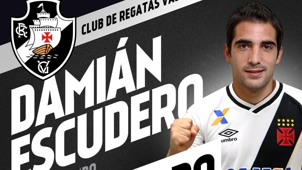 Vasco anuncia no Twitter a contratação de Escudero, que estava no Puebla, do México. | Reprodução/Twitter