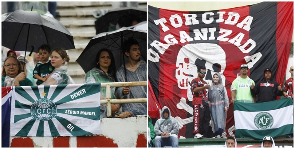 Torcedores do Coritiba e do Atlético na Arena Condá. | Jonathan Campos/Gazeta do Povo