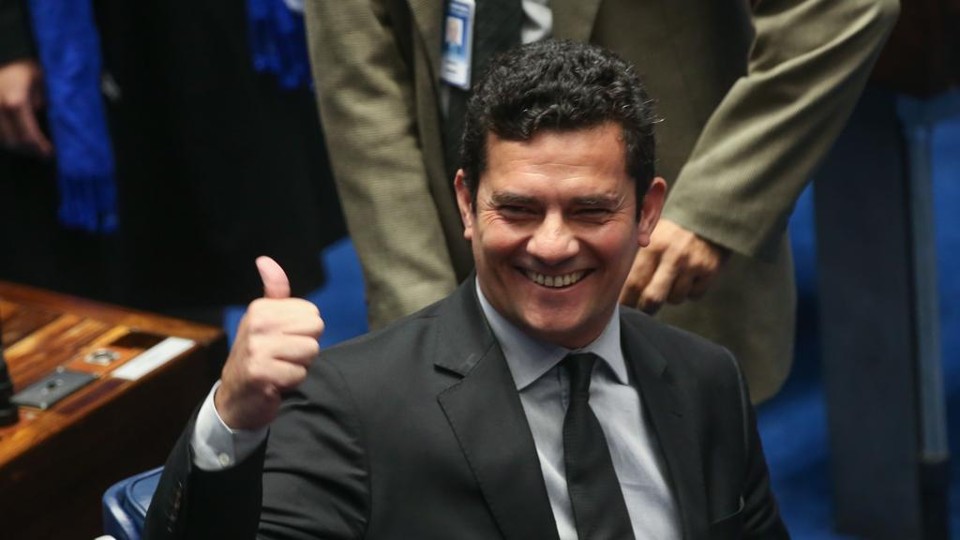 Moro bate Aécio e Bolsonaro e desponta em 2.º para presidente em 2018 Juiz federal Sergio Moro ficaria empatado em segundo lugar com Marina Silva na eleição de 2018. | Antonio Cruz/Agência Brasil