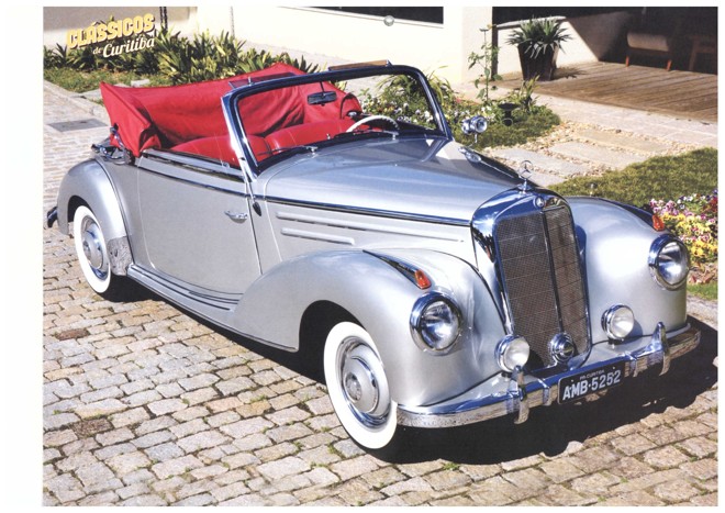 AGOSTO – Mercedes 220 Cabriolet A, ano 1952: é uma das poucas unidades em circulação no Brasil. Possuía linhas modernas para época. O conjunto mecânico é formado por um propulsor de 6 cilindros com dupla carburação e suspensão independente nas quatro rodas. Vinha de fábrica acompanhado das malas já definidas para o espaço do porta-malas. Proprietário: Luiz Wendler (médico). | Marco Antonio Fansolin Peres/Divulgação