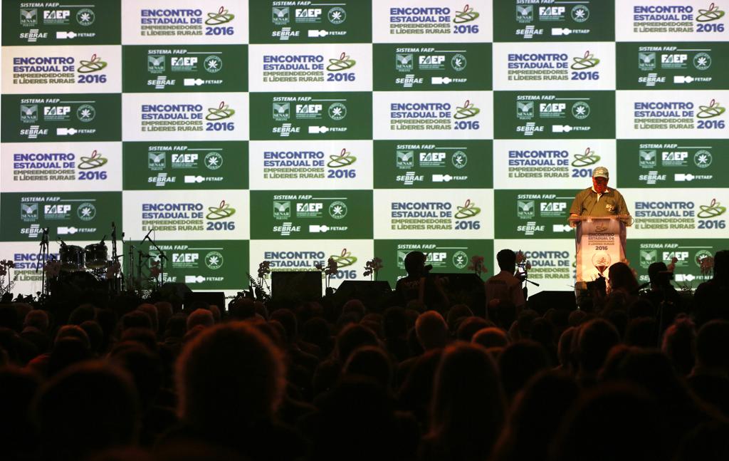 Durante o discurso de abertura, o presidente da FAEP, Ágide Meneguette, destacou a importância do agronegócio para o crescimento do país. | Aniele Nascimento/Gazeta do Povo