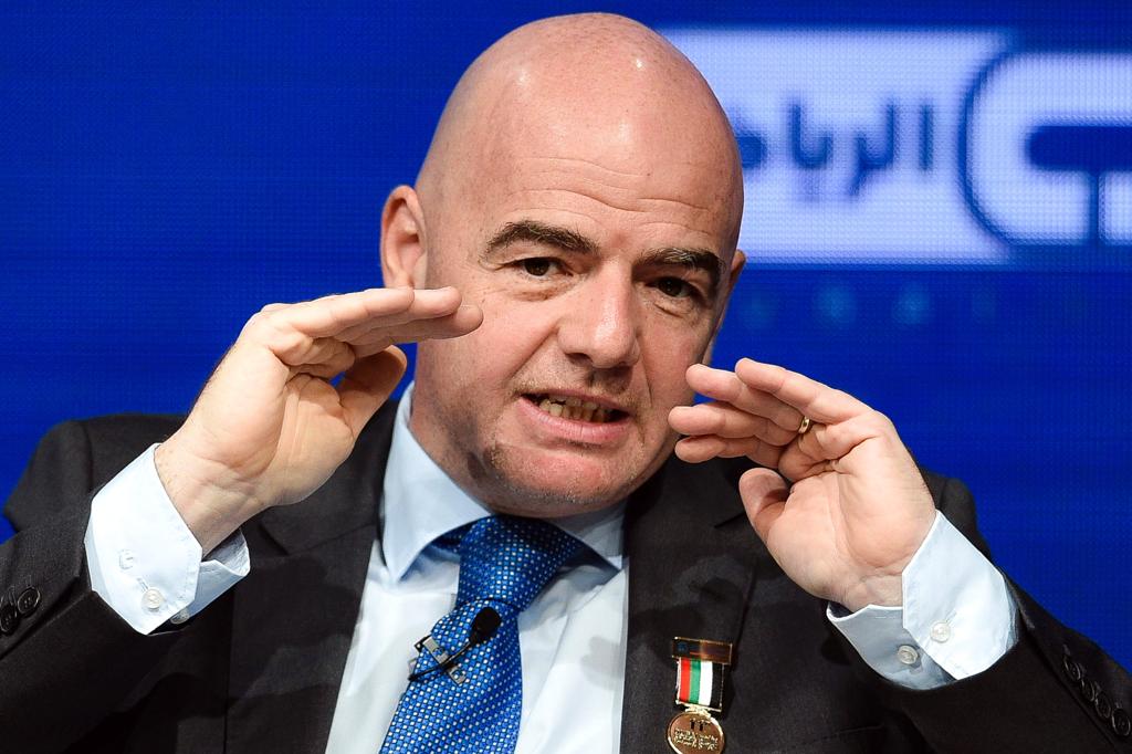 Presidente da Fifa, Gianni Infantino, comentou sobre os casos de doping na Rússia. | STRINGER/AFP