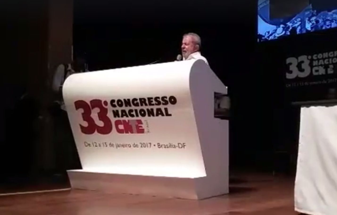 Lula discursa na abertura do Congresso da CNTE | Reprodução/Facebook