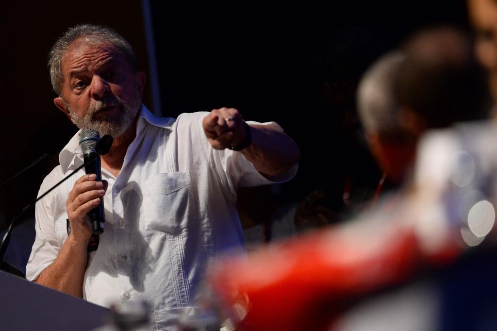 O ex-presidente discursa no evento, em Brasília | ANDRESSA ANHOLETE/AFP