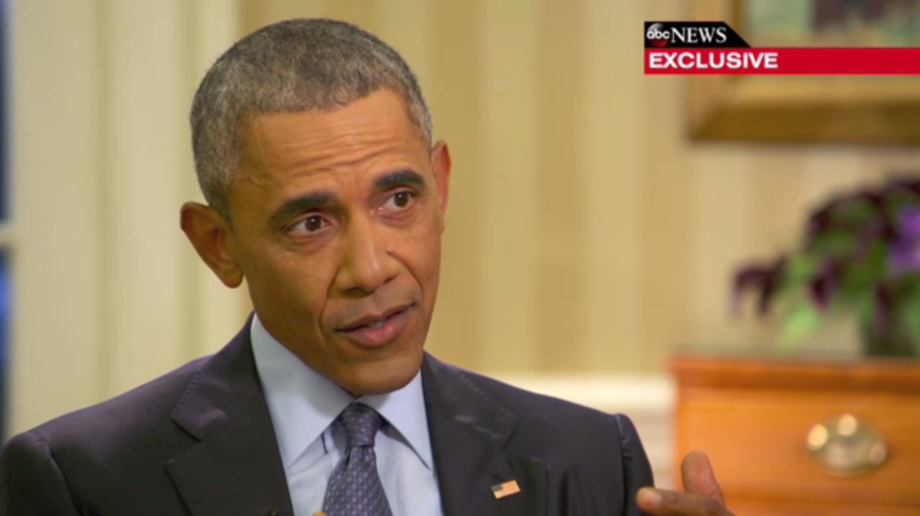 O presidente Barack Obama, durante a entrevista | Reprodução/ABC News