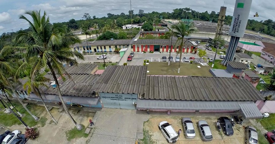 Imagem aérea do Complexo Penitenciário Anísio Jobim, em Manaus, onde rebelião deixou 56 mortos | HO/AFP