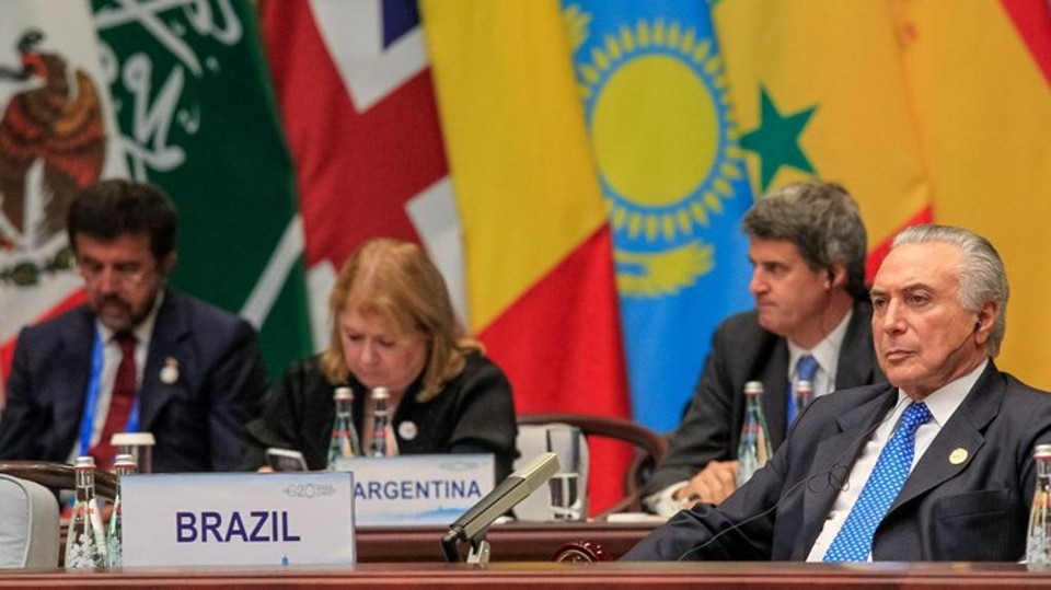Presidente Michel Temer durante reunião da Cúpula do G20, em setembro do ano passado, em Hangzhou, na China. | Clauber Cleber Caetano/PR