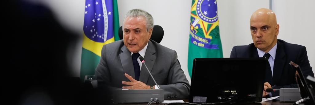 Temer (à esq.) ao lado do ministro da Justiça, | Marcos Corrêa/PR