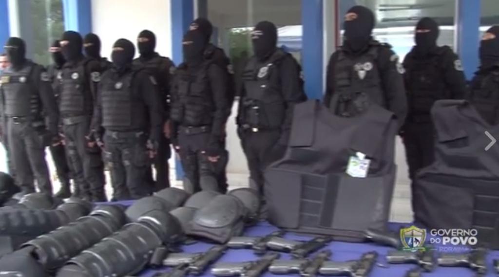 Equipamentos novos recebidos por agentes penitenciários em Roraima | Facebook/Reprodução