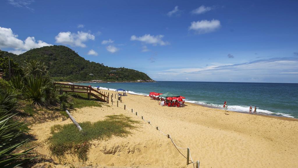 Dos 14 pontos analisados em Balneário Camboriú, em SC, apenas cinco estão liberados para banho | Daniel Castellano/Gazeta do Povo