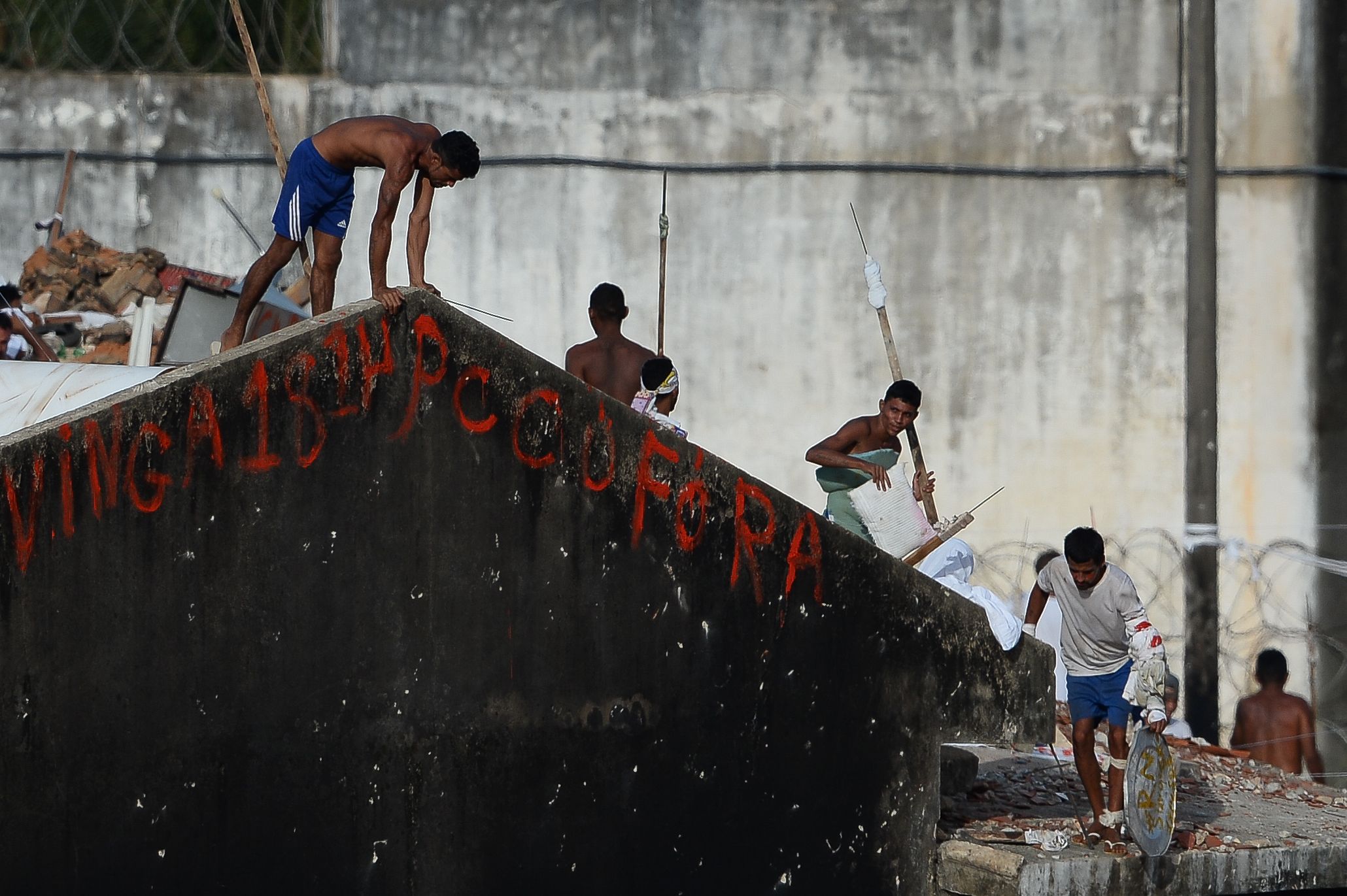 Detentos revelados na Penitenciária de Alcaçuz, no Rio Grande do Norte. | ANDRESSA ANHOLETE/AFP