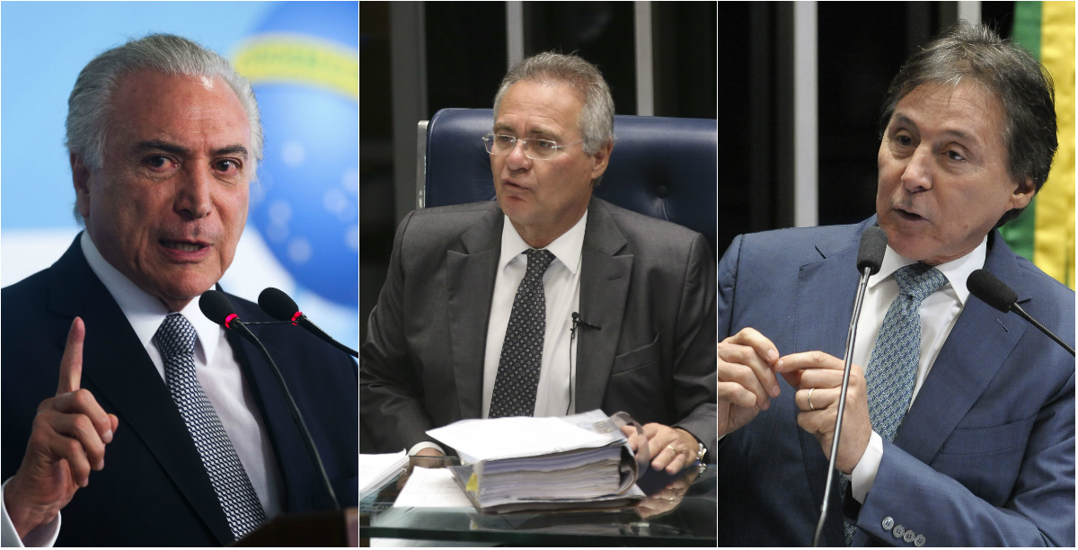 Da esquerda para a direita: Michel Temer, Renan Calheiros e Eunício Oliveira | Antonio Cruz/Agência Brasil e Pedro França/Agência Senado