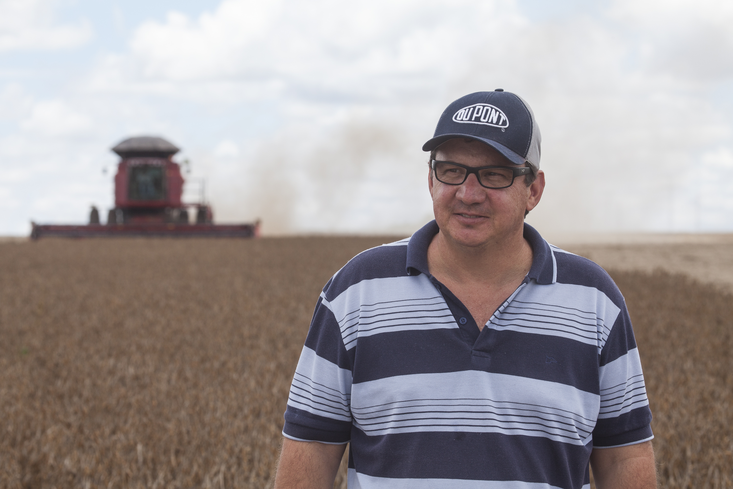 Emerson Bonini plantou mil hectares de soja. Neste ano, a produtividade média da lavoura até o momento é de 60 sacas por hectare, 18 acima do registrado em 2016 | Rodrigo Félix Leal//Gazeta do Povo