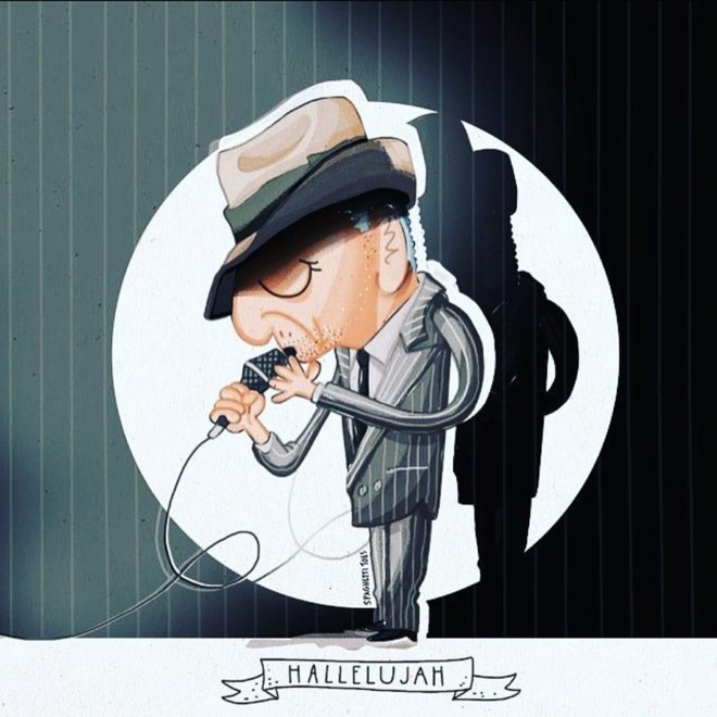 Leonard Cohen (1934–2016) , morto em 7 de novembro. | 