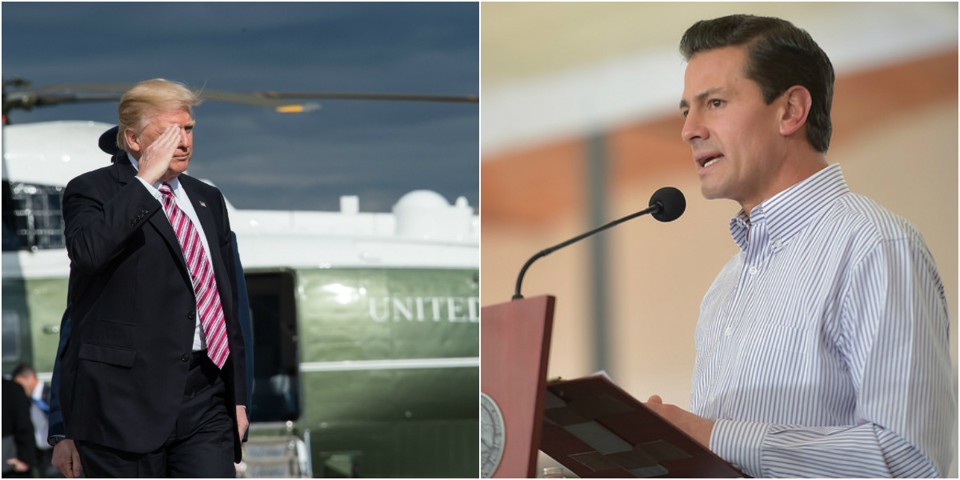 Donald Trump e Enrique Peña Nieto: tensão entre EUA e México aumenta | Nicholas Kamm-AFP/Presidência da República do México-Divulgação Flickr