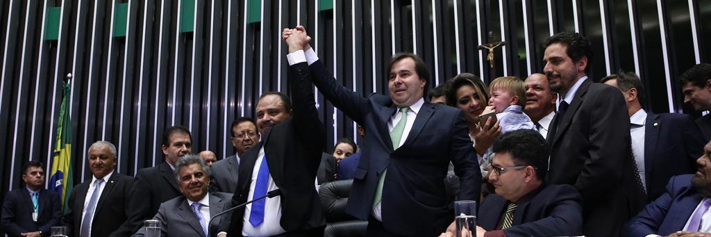 Rodrigo Maia comemora a vitória na Câmara | Gilmar Felix / Câmara dos Deputados