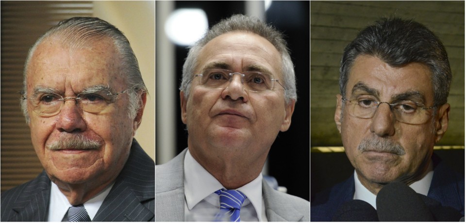 Os peemedebistas José Sarney, Renan Calheiros e Romero Jucá | Geraldo Magela, Edilson Rodrigues e Ana Volpe/Agência Senado