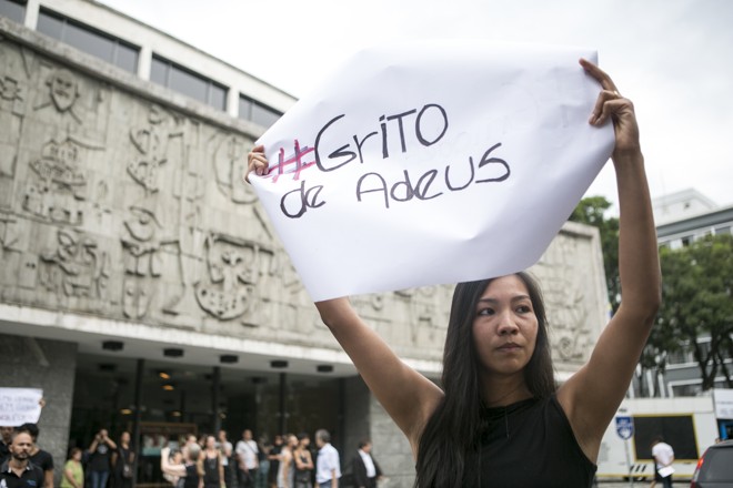 A manifestação também foi realizada nas redes sociais. | Marcelo Andrade/Gazeta do Povo