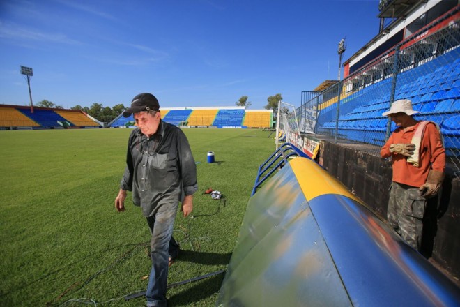 Últimos ajustes para o jogo de quarta. | Daniel Castellano, enviado especial/Gazeta do Povo