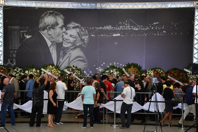 Corpo da ex-primeira-dama Marisa Letícia é velado no Sindicato dos Metalúrgicos do ABC,em São Bernardo do Campo. | NELSON ALMEIDA/AFP
