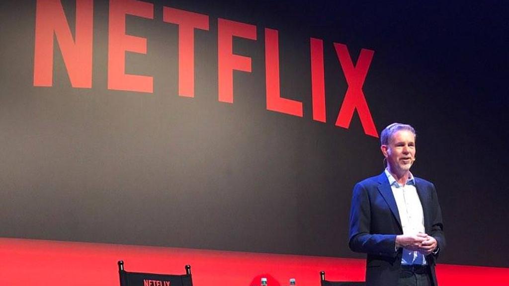 Reed Hastings durante encontro com jornalistas em São Paulo | Twitter/