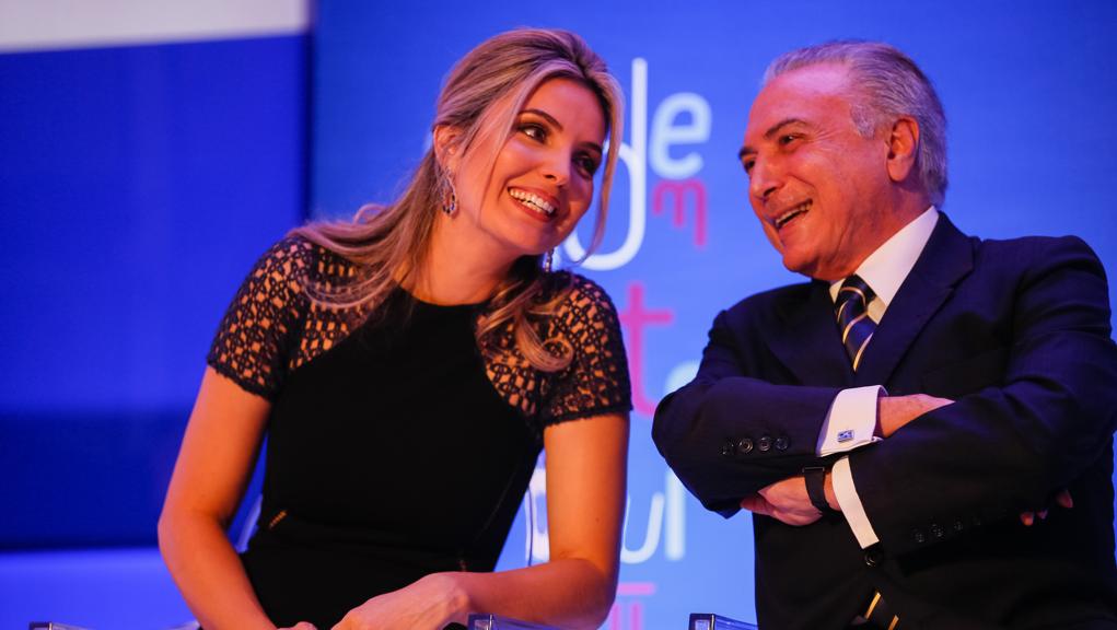 Marcela (à esq.) e Temer | Beto Barata/PR/Arquivo