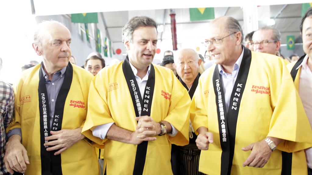 Da esquerda para a direita: José Serra, Aécio Neves e Geraldo Alckmin - os autodeclarados presidenciáveis do PSDB | Igo Estrela/PSDB/Divulgação