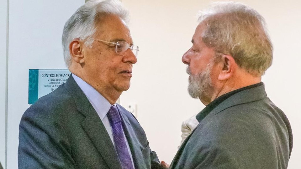 Lula (à dir.) recebe a visita de FHC | Reprodução/Facebook