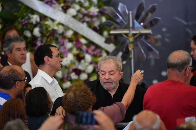 Corpo da ex-primeira-dama Marisa Letícia é velado no Sindicato dos Metalúrgicos do ABC,em São Bernardo do Campo. | NELSON ALMEIDA/AFP