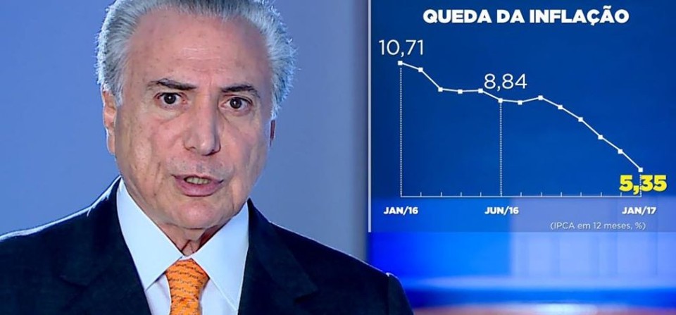 Temer exalta feitos econômicos em vídeo após turbulências no governo Michel Temer diz que seu governo conseguiu controlar a inflação e vencer a recessão, portanto, o momento é de crescimento e de retomada da confiança por parte dos investidores | Reprodução/Facebook