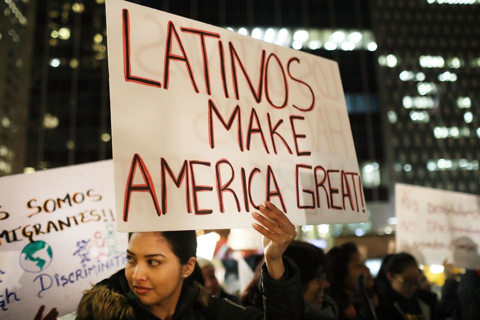 Protesto de imigrantes em Nova York contra o decreto do presidente Donald Trump. | SPENCER PLATT/AFP