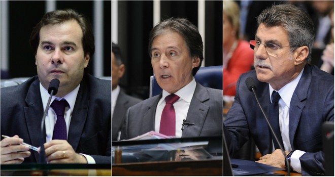 Rodrido Maia, Eunício Oliveira e Romero Jucá | Nilson Bastian/Câmara dos Deputados e Pedro França e Waldemir Barreto/Agência Senado