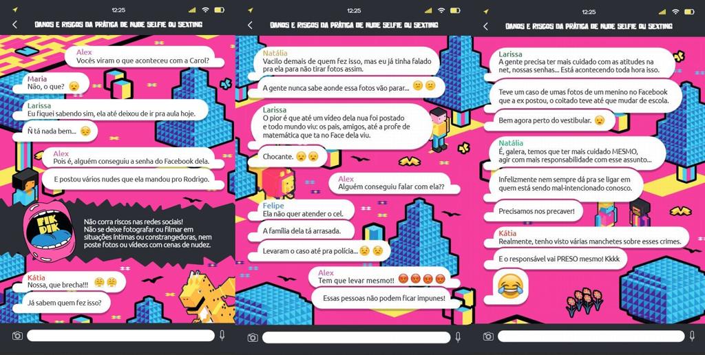 Página do material para adolescentes: linguagem acessível alerta sobre problemas reais do mundo virtual | Reprodução/
