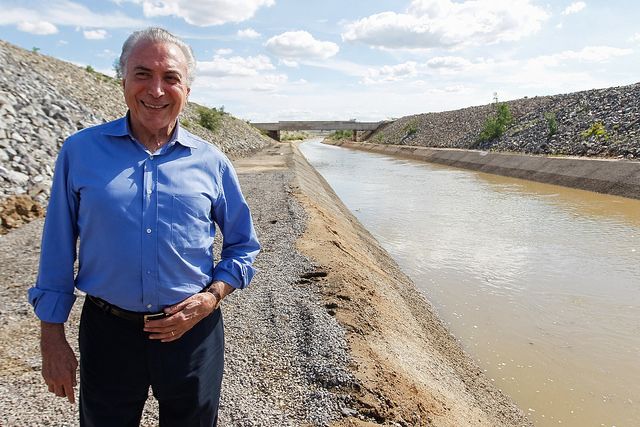 O presidente Michel Temer durante inauguração de trecho da transposição do São Francisco: viagens para criar agenda positiva. | Beto Barata/PR