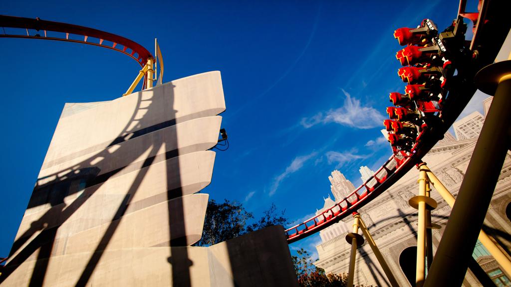 A Rockit tem 1,2 quilômetro de extensão que você percorre em um minuto e 45 segundos a uma velocidade de até 105 km/h. | Matt Stroshane/Divulgação